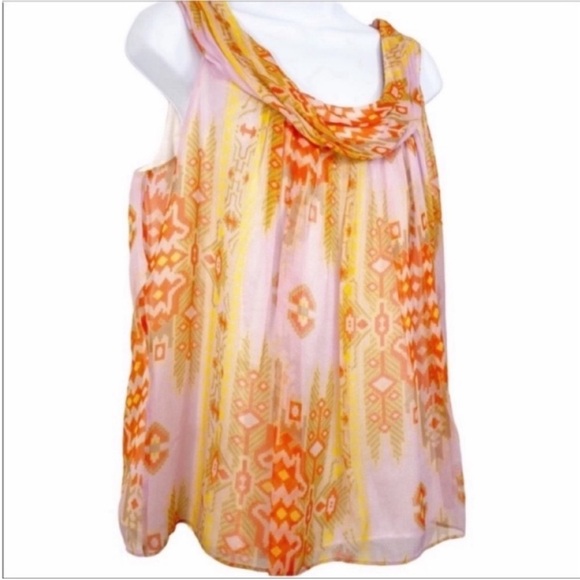 PASAMETES silk aztec sleeveless blouse top M - Picture 4 of 11